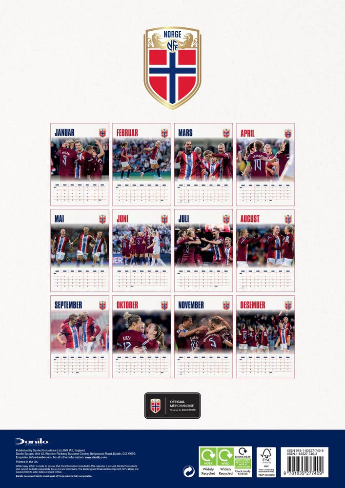 Magic Store NFF Fotballkalender Norge 2026 A3