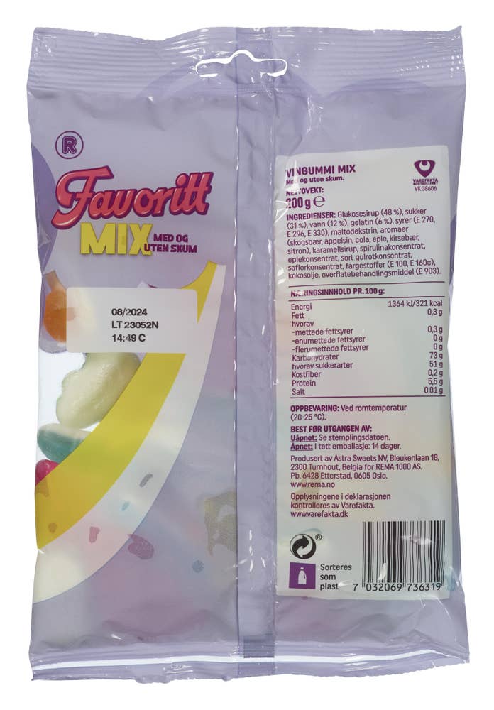 R Favorittmix med og uten skum