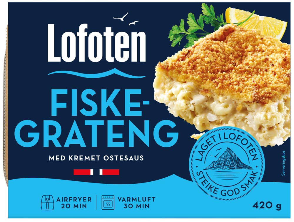 Lofoten Klassisk fiskegrateng Med kremet ostesaus