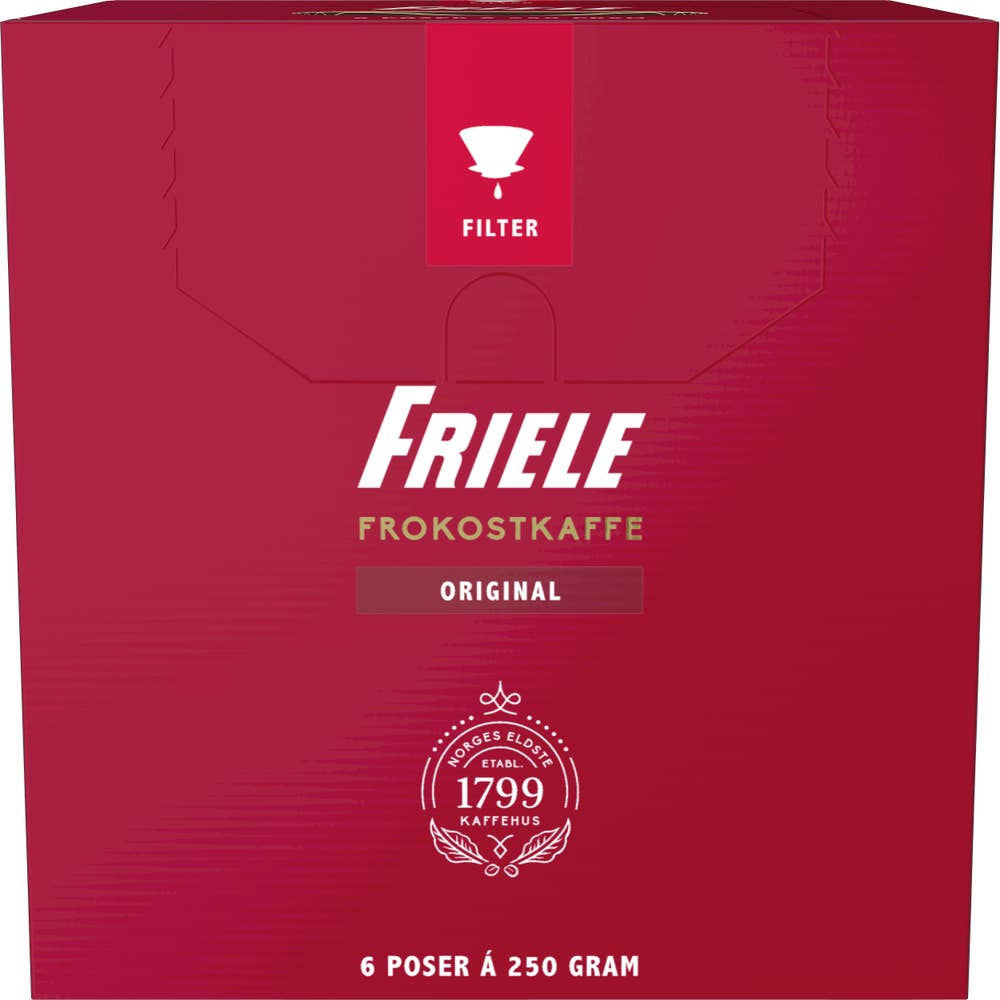 Friele Frokostkaffe Filtermalt, 6 x 250 g