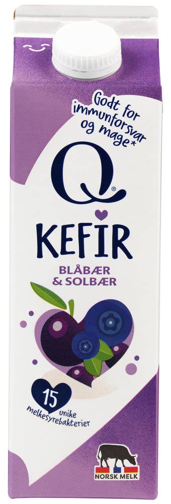 Q Kefir Blåbær & Solbær