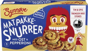 Synnøve Matpakkesnurrer Ost og pepperoni, 4 stk