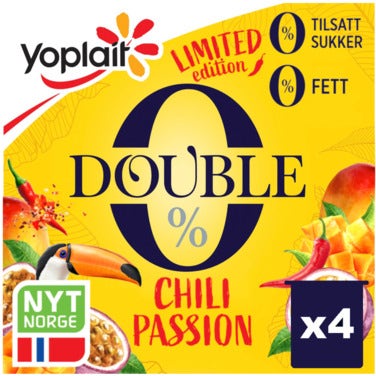 Yoplait Double 0% sesongens Chili passion Sesongens Chili Passion, 4x125g