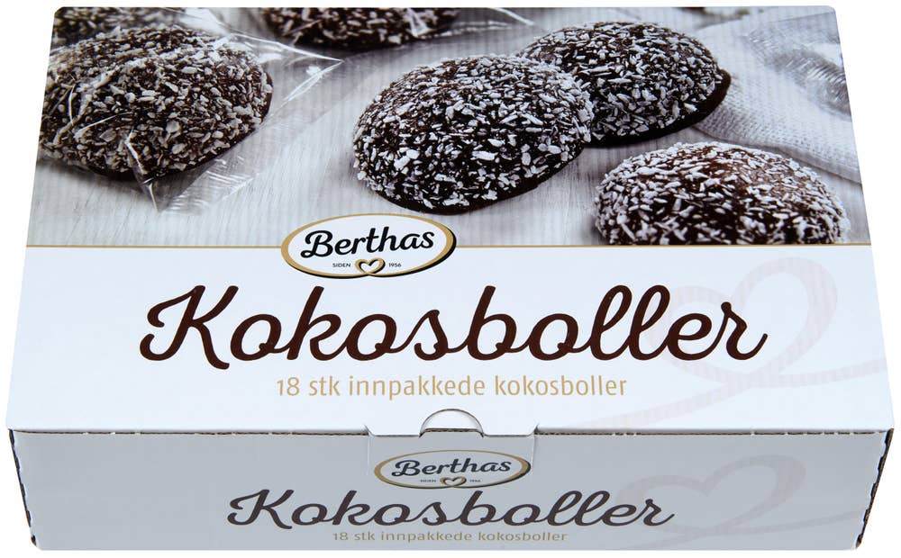 BERTHAS Kokosboller innpakket 18stk