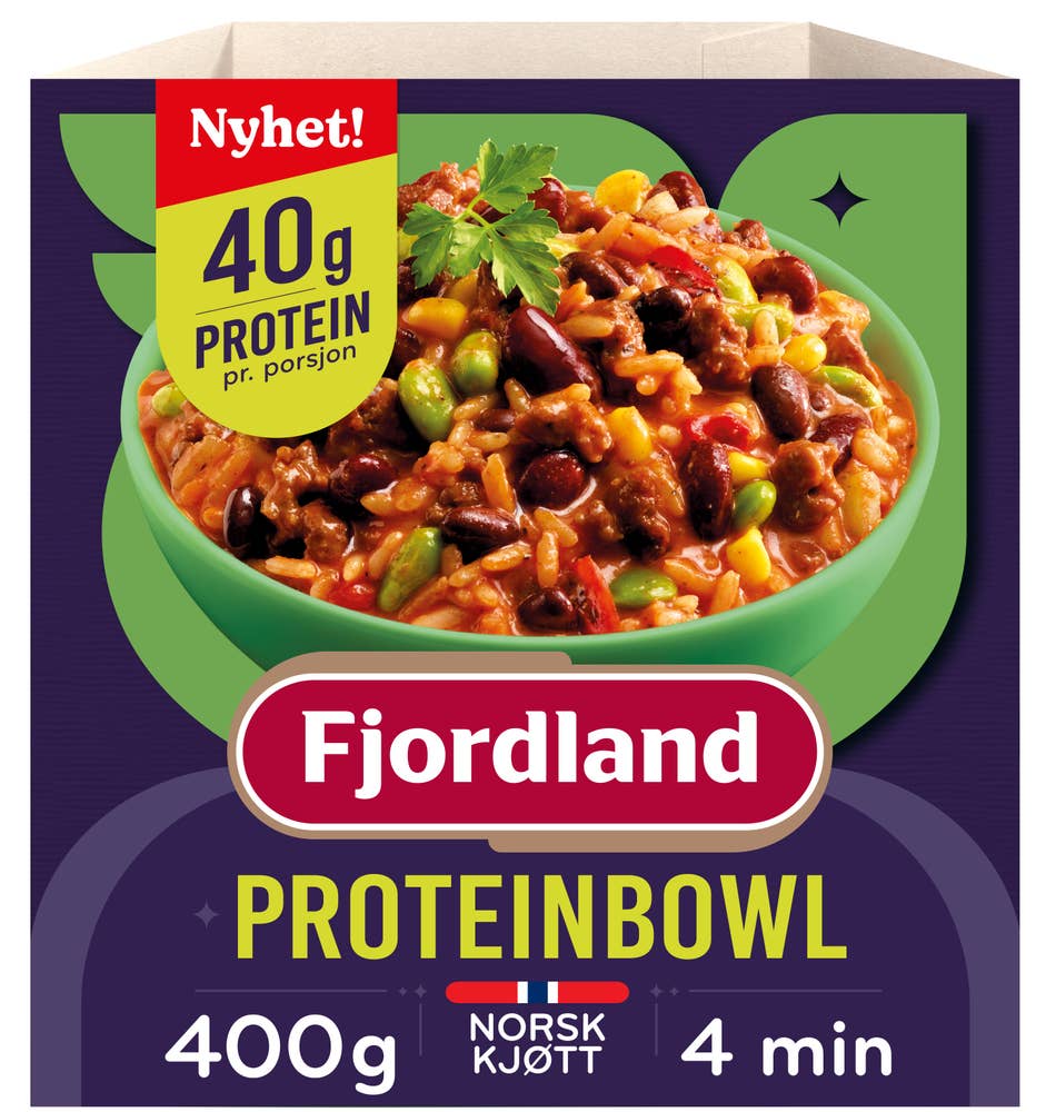 Fjordland Proteinbowl Taco med kjøttdeig, ris og grønnsaker