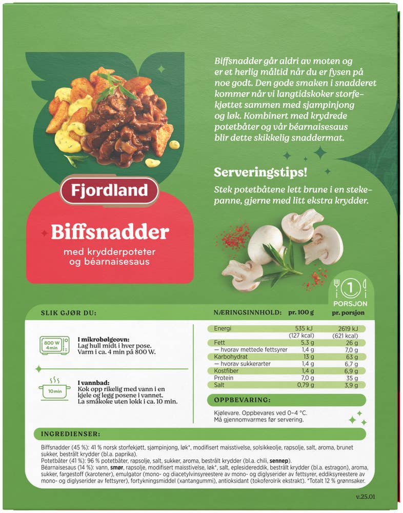 Fjordland Biffsnadder Med krydderpoteter og béarnaisesaus