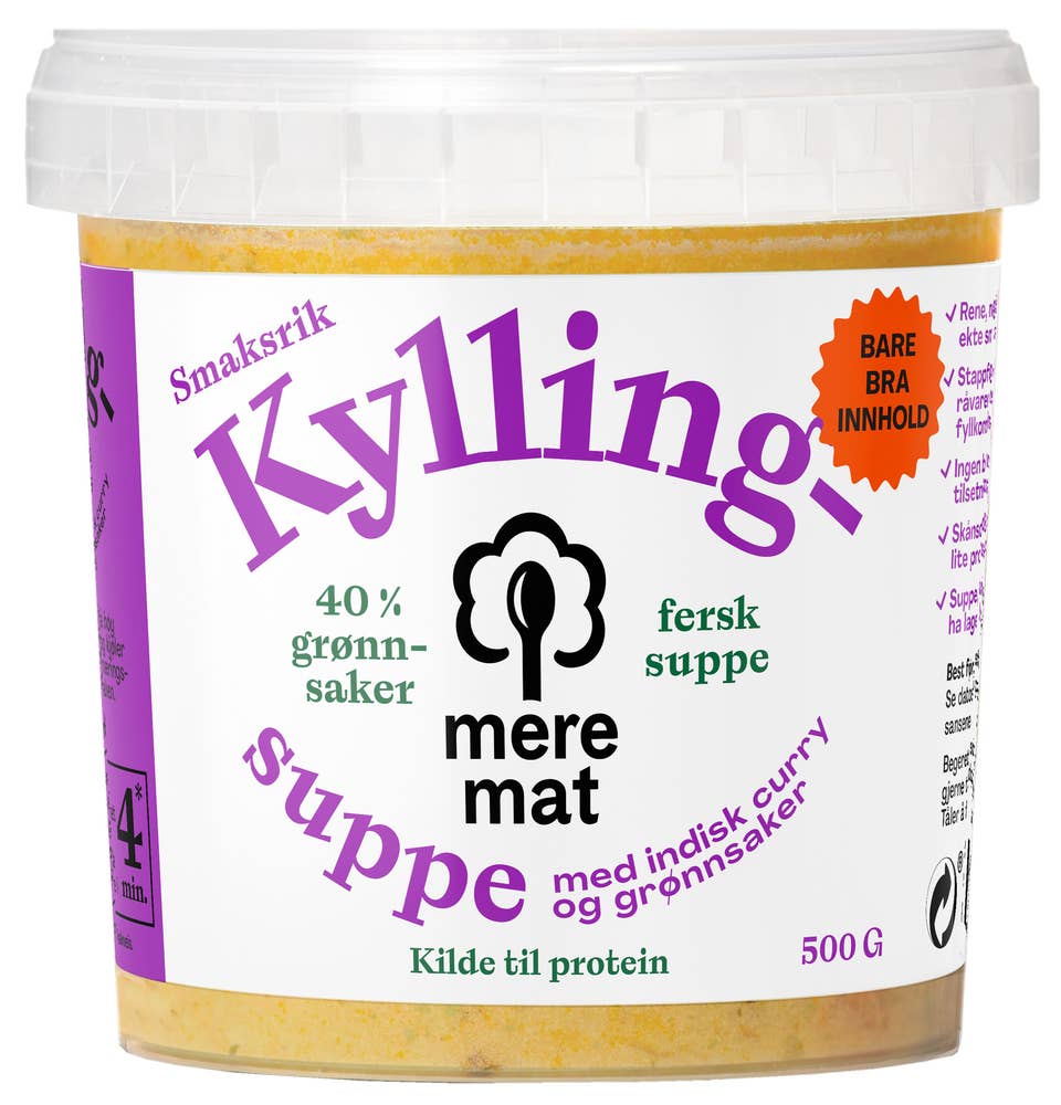 Mere Mat Suppe med kylling, curry og grønnsaker