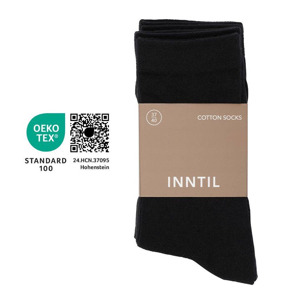 Inntil Sokker i bomull Sort, str. 37-40