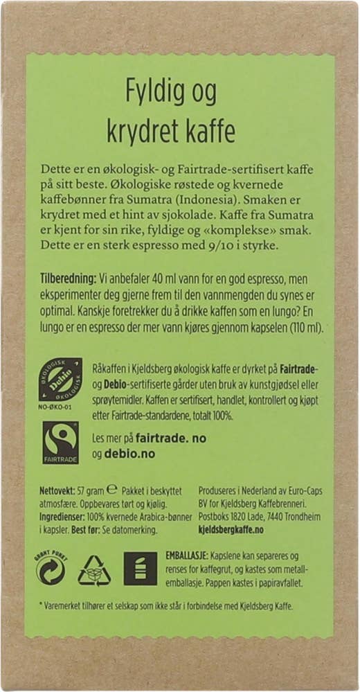 Kjeldsberg Økologisk fairtrade espresso