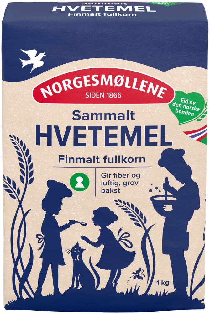 Møllerens Sammalt hvetemel Finmalt fullkorn