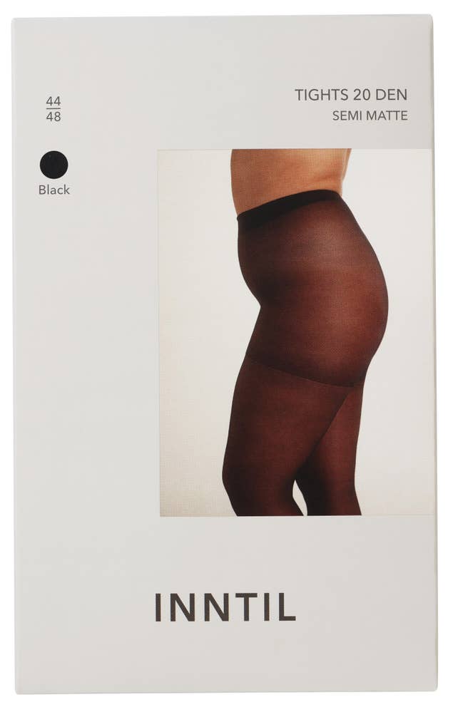 Inntil Strømpebukse 20 DEN Sort, str. 44-48, semi-matt