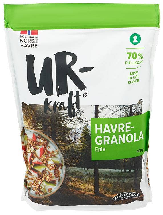 Møllerens Urkraft Havregranola med Eple