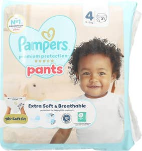 Pampers Buksebleie Premium protection Str. 4, 9-15 kg