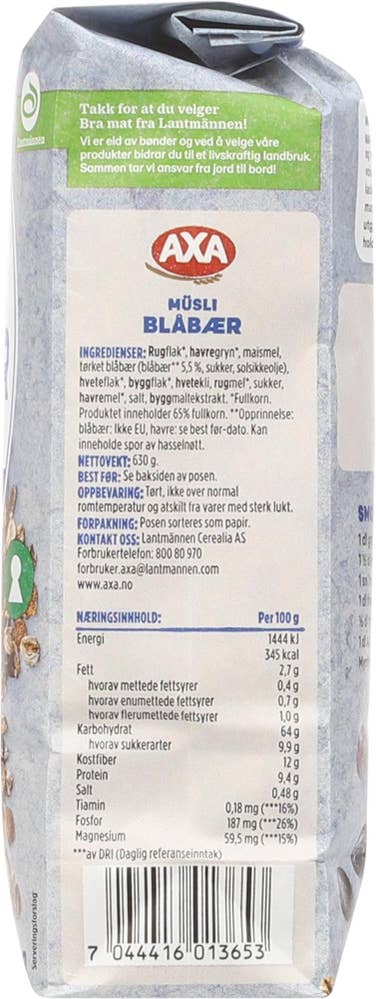 Axa Blåbærmusli