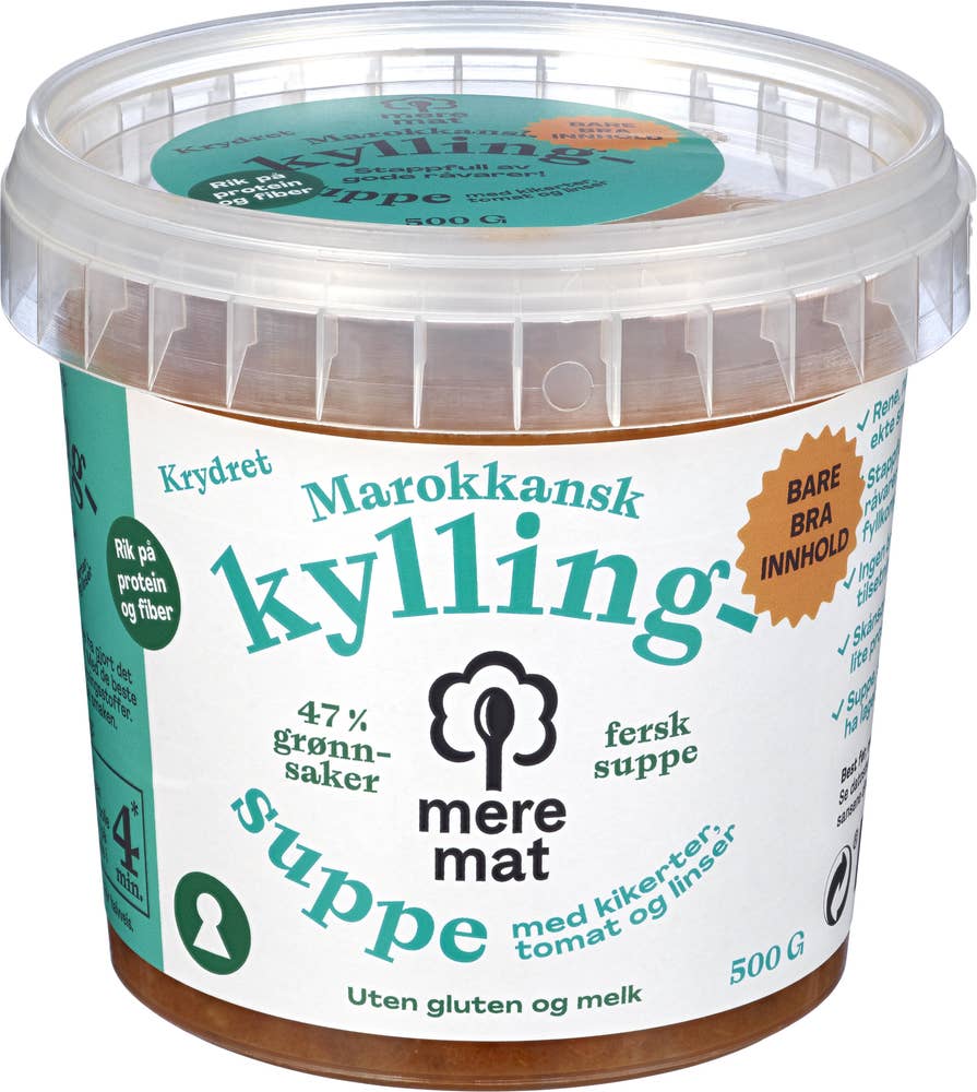 Mere Mat Suppe med kikerter og kylling