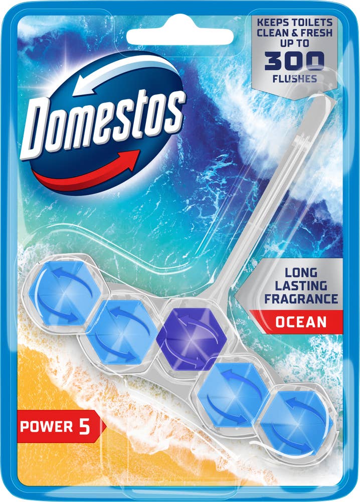 Domestos WC Block Power 5 Ocean Toalettrengjøring