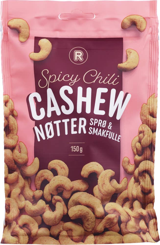 R Spicy cashewnøtter Med chili pepper