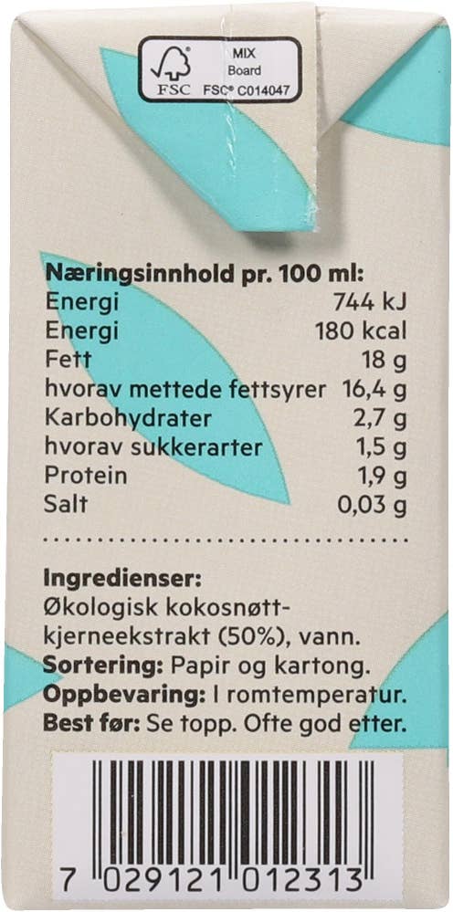 Helios Kokosmelk 200ml Økologisk