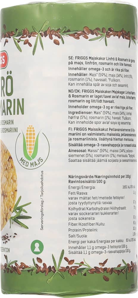 Friggs Maiskaker linfrø & rosmarin