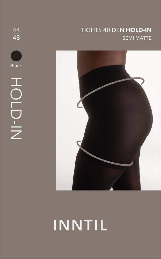 Inntil Strømpebukse Hold-In 40 DEN Sort, str. 44-48, semi-matt