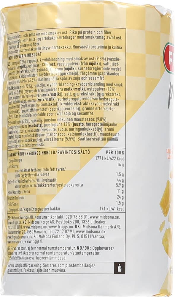 Friggs Glutenfrie proteinkaker med ostesmak