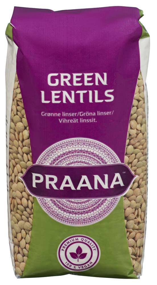 Praana Grønne linser Tørket
