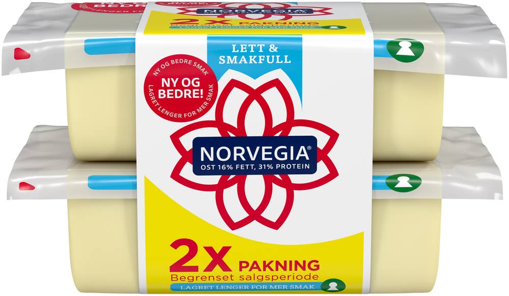 Norvegia Lett 16% 2-pk Partivare, ca. 2 kg