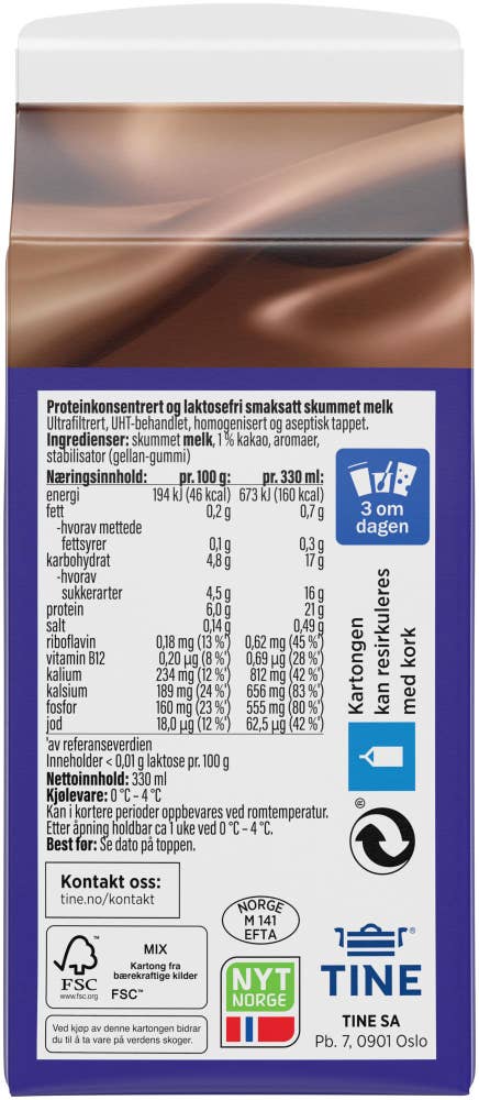 TINE YT proteinmelk Kakao