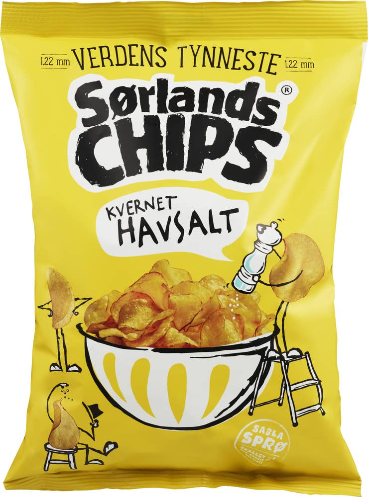 Sørlandschips Verdens Tynneste Kvernet havsalt