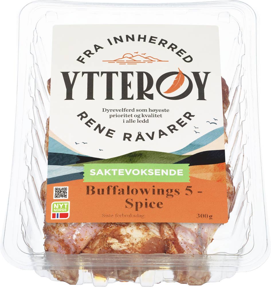 Ytterøy Buffalowings 5-spice Saktevoksende kylling