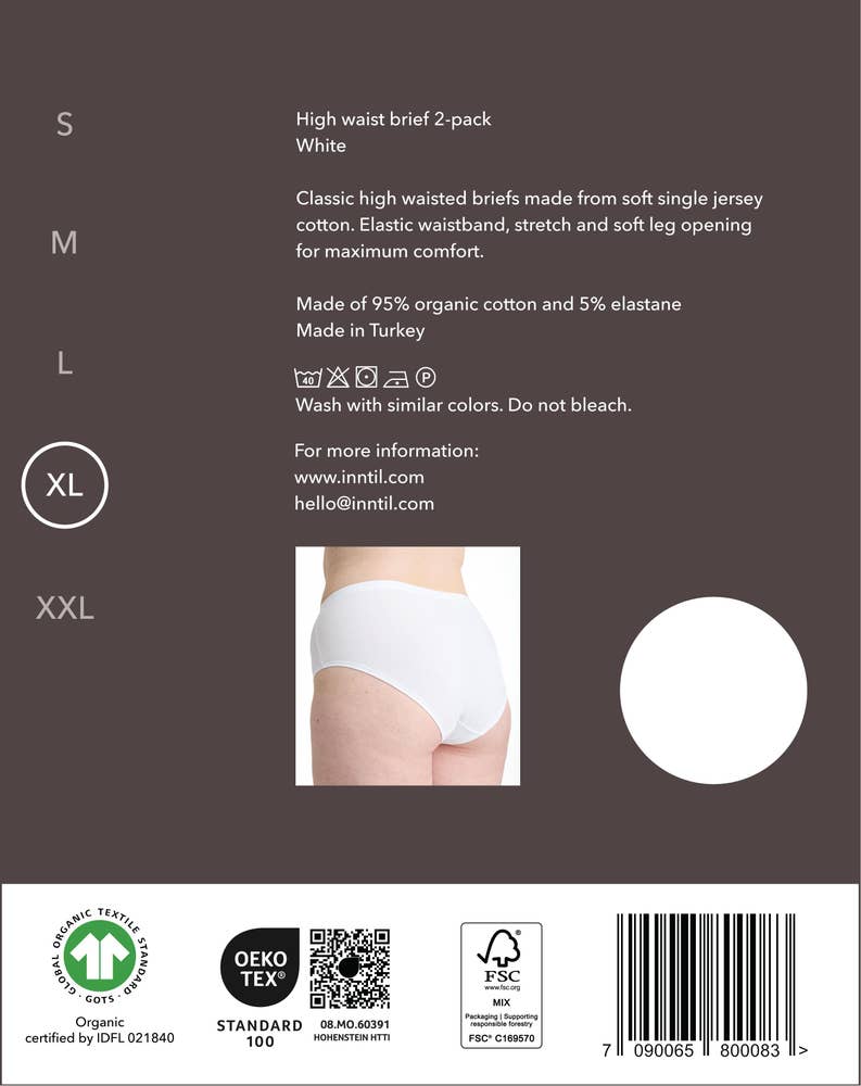 Inntil High Waist truse Hvit, str. XL