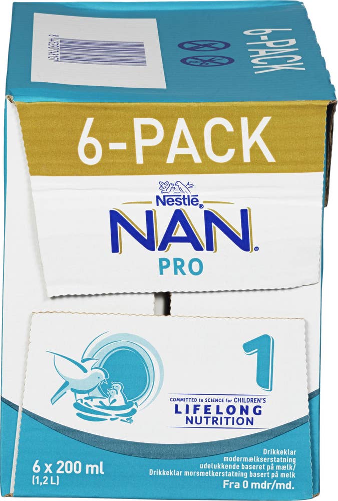 Nestlé Nan NAN Pro 1 drikkeklar fra 0 mnd 6x200ml