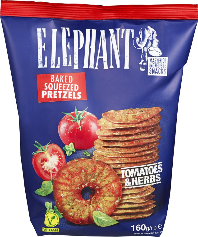 Elephant Tomatoes & herbs pretzels