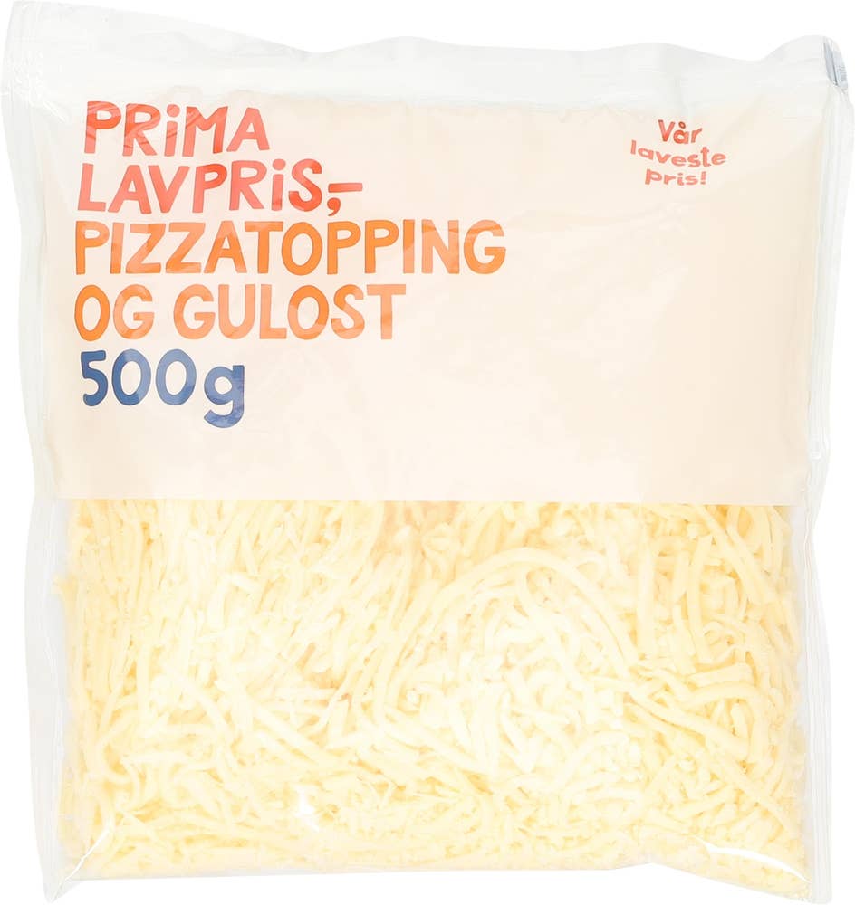Prima Lavpris Pizzatopping og gulost Revet