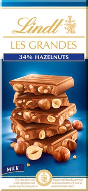 Lindt Les Grandes Melkesjokolade Hasselnøtt