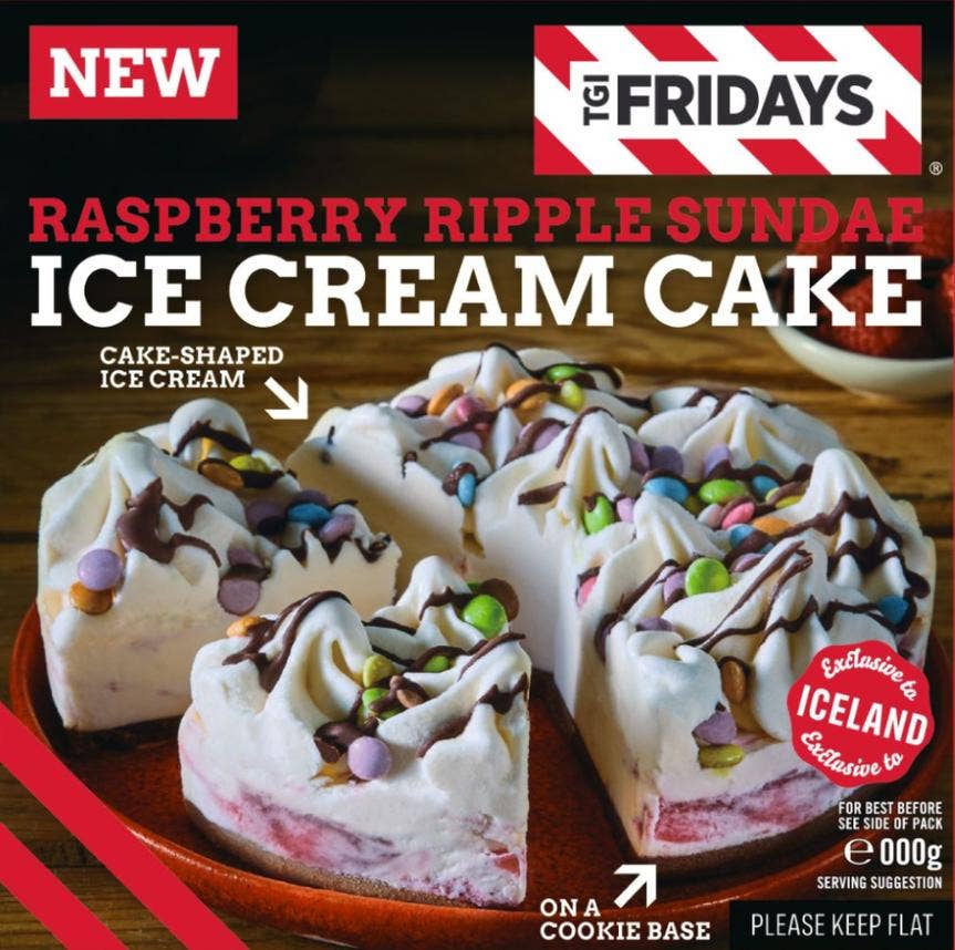 Raspberry Ripple Sundae Ice Cream Cake