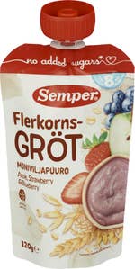 Semper Flerkornsgrøt eple, jordbær og blåbær 8 mnd