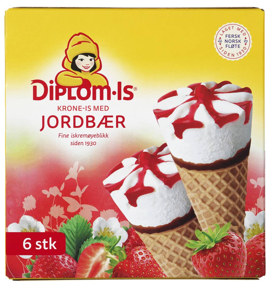 Krone-Is Jordbær Multipack 6stk