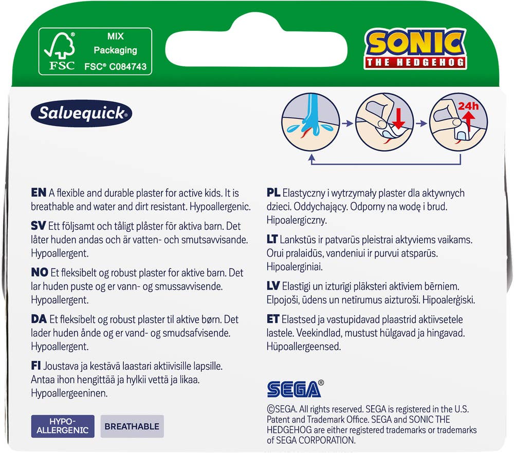 Salvequick Sonic-plaster 20 stk