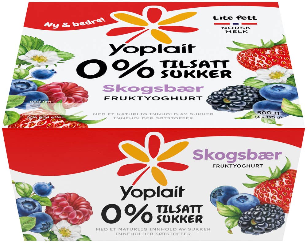 Yoplait Double 00% Skogsbær 4x125g