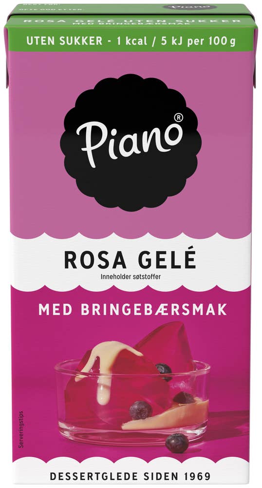 TINE Piano rosa gelé med bringebærsmak Uten sukker