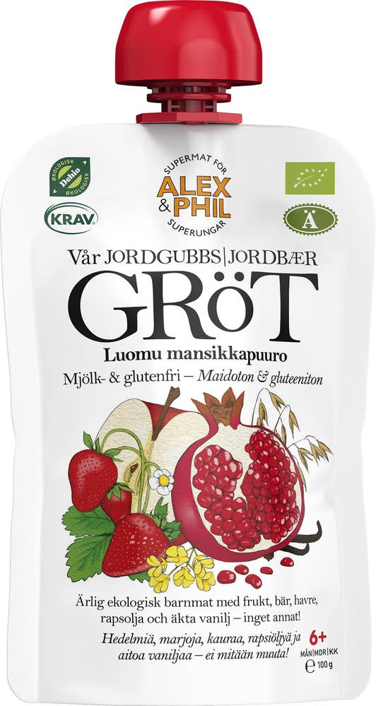 Alex&Phil Barnemat Økologisk jordbærgrøt Fra 6 mnd