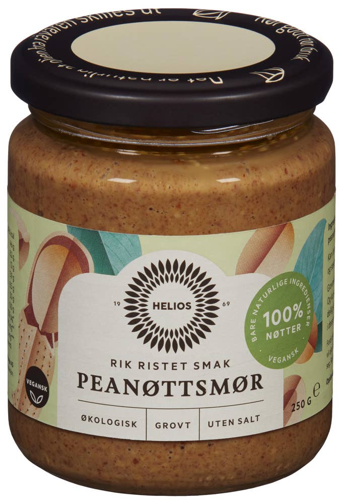 Helios Peanøttsmør Grovt, uten salt