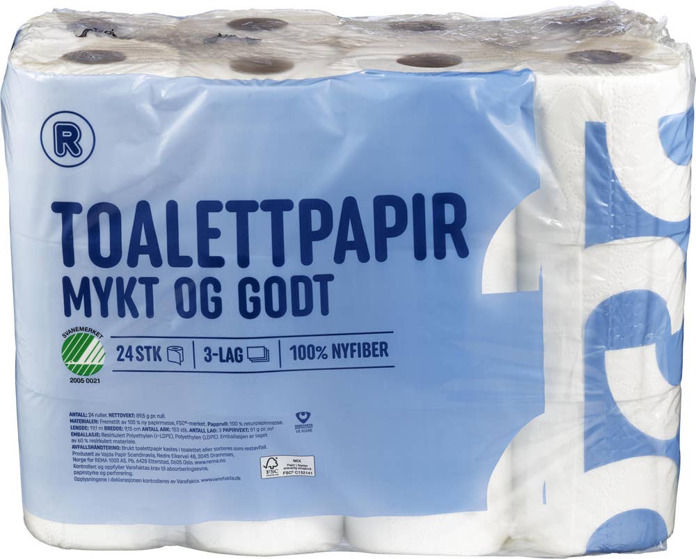 R Toalettpapir 3-lags 24 stk