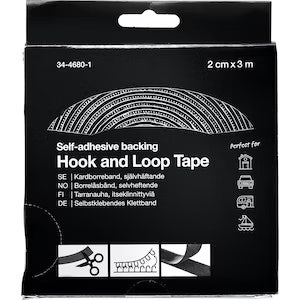 Clas Ohlson Borrelåsbånd Svart 2cmx3m