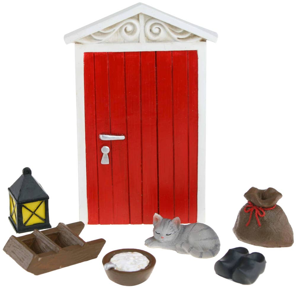 Festive Rød nissedør rød 14,8 x 1,3 x 9,4 cm, 7 deler