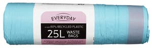 Everyday Avfallspose med snøring Turkis, 25l, 80% resirkulert plast