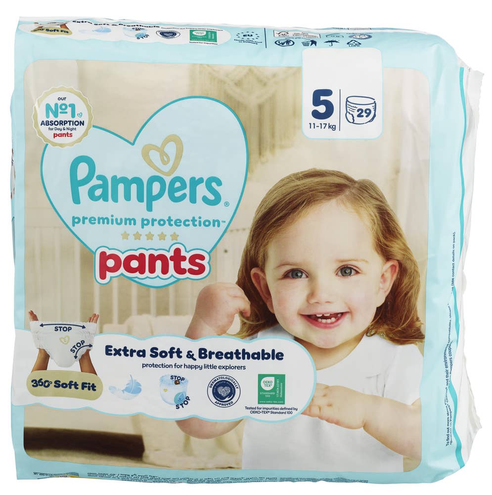 Pampers Buksebleie Premium protection Str. 5, 11-17 kg