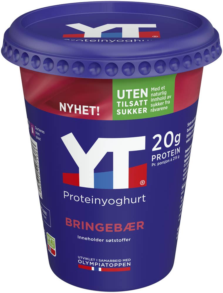 YT proteinyoghurt Bringebær, 430 g