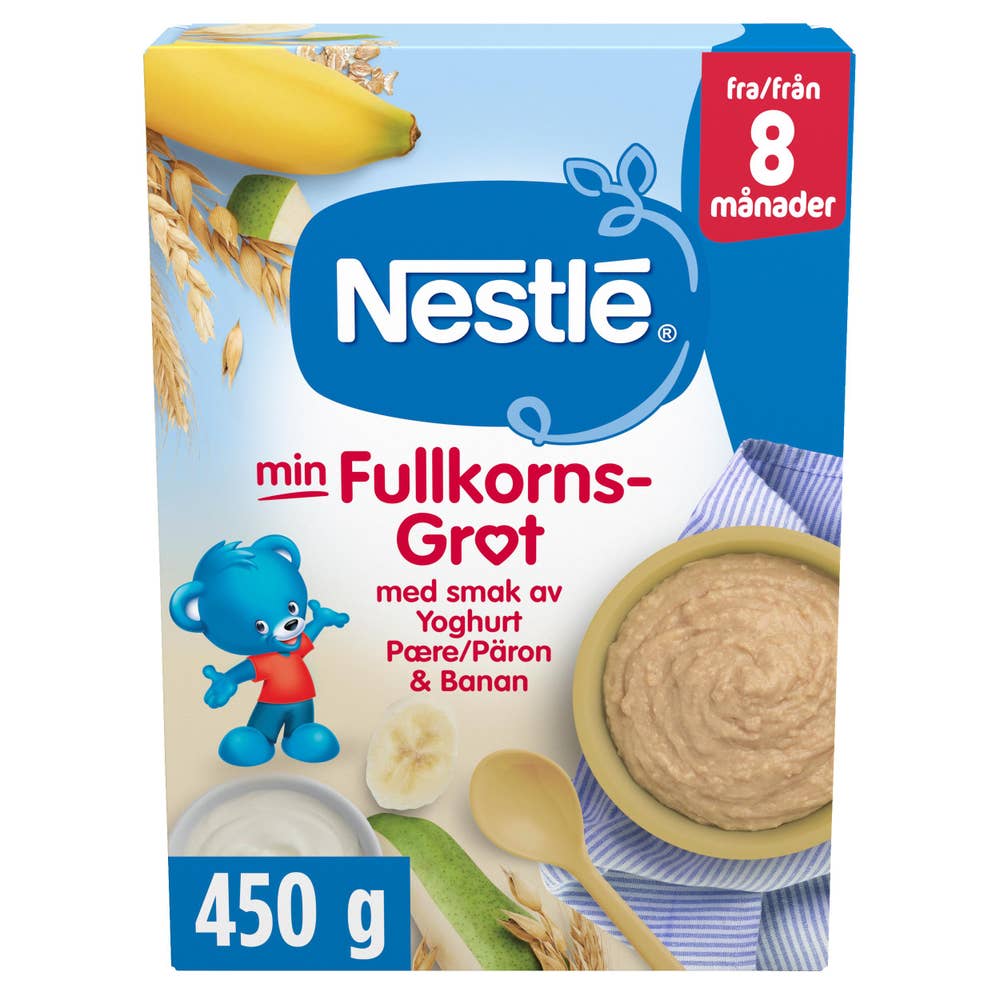 Nestlé Min Fullkornsgrøt yoghurt, pære og banan fra 8 mnd